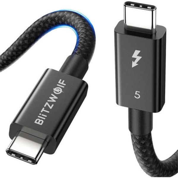 BlitzWolf BW-HDC8 USB-C-USB-C kábel, 240W, 0,5m (fekete)